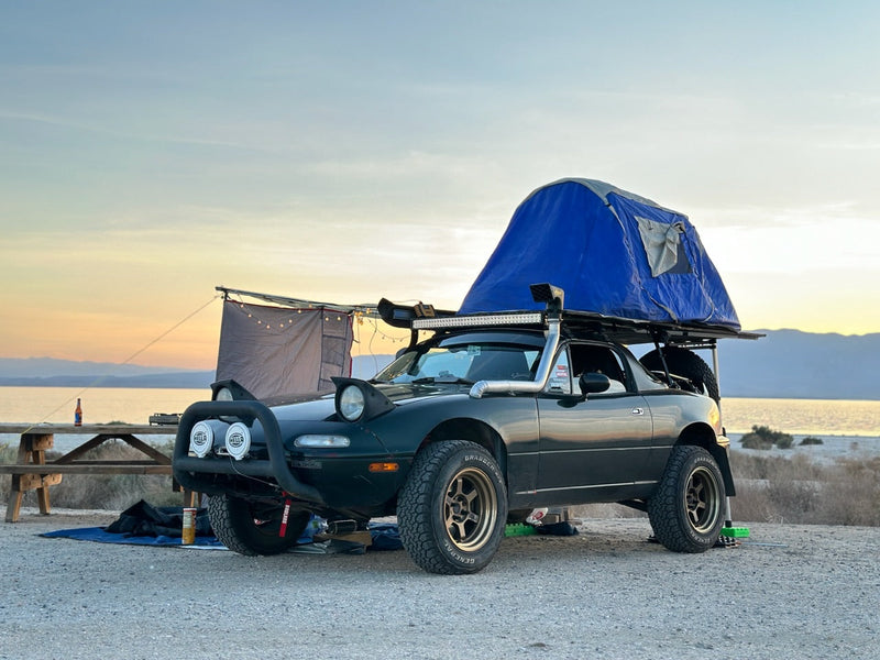 Camping On a Miata? The Story of MIEEP The Off-road Miata with A DIY Roof Top Tent!