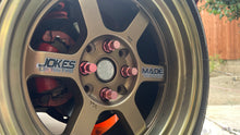 Load image into Gallery viewer, Black &quot;jokes on you&quot;, &quot;made you look&quot;  TE37 Style Sticker on MST Time Attack Bronze
